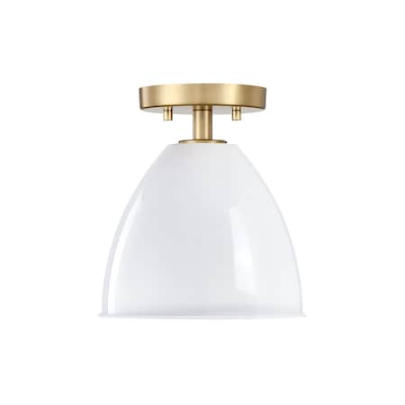 Designers Fountain Bilba 8.25in 1-Light Brushed Gold Modern Semi Flush Mount Light D300M-SF-BG